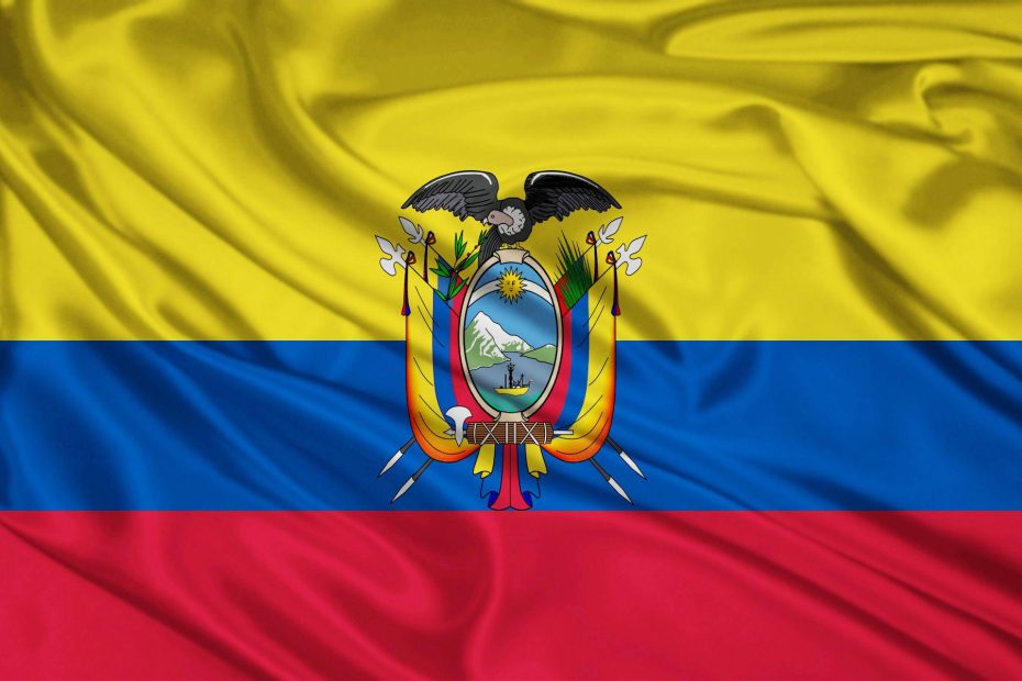 What is the symbol on the Ecuador flag?